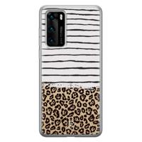 Huawei P40 siliconen telefoonhoesje - Leopard lines