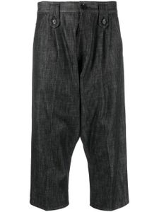 Yohji Yamamoto Pre-Owned pantalon court en chambray (années 2000) - Gris