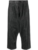 Yohji Yamamoto Pre-Owned pantalon court en chambray (années 2000) - Gris