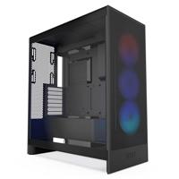 NZXT H7 Flow RGB | ATX luchtstroomkast voor het middensegment met RGB ventilatoren | Onderste ventilatoren voor directe GPU-koeling | Inclusief 360 mm RGB ventilatoreenheid met enkel frame | Zwart