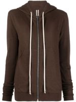 Rick Owens hoodie en cachemire à fermeture zippée - Marron