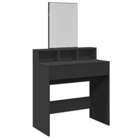 vidaXL Kaptafel met spiegel 80x41x144,5 cm zwart, make-uptafel, kap tafel, make up tafel, make-up tafel, kaptafeltje, toilettafel