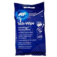 AF Tech Wipes - 25 Pre Moistened Screen, Phone & Technology Cleaning Wipes MTW025P