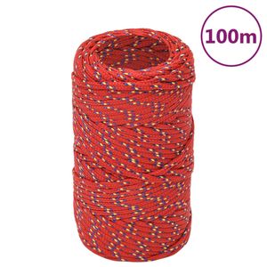 Boottouw 2 mm 100 m polypropyleen rood