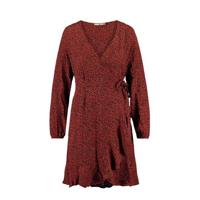 America Today wikkeljurk met all over print en ruches rood