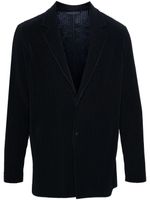 Homme Plissé Issey Miyake blazer plissé à simple boutonnage - Bleu