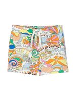 Stella McCartney Kids short en coton à imprimé graphique - Blanc