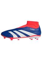adidas Predator24 League voetbalschoenen zonder veters voor dames en heren, stevige grondschoenen, Lucid Blauw Ftwr Wit Zonnerood, 39 1/3 EU