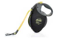 Flexi Giant Prof - Hondenriem - Neon Band - Zwart - 10M