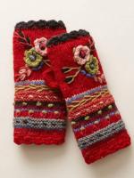 Orange Red Sexy Tribal Knitted Gloves