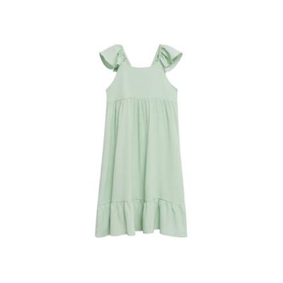 Mango Kids jurk met volant lichtgroen