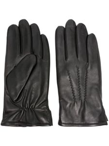 Karl Lagerfeld gants en cuir à coutures contrastantes - Noir