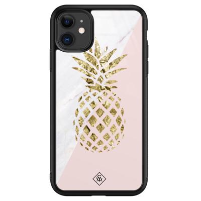 iPhone 11 glazen hardcase - Ananas