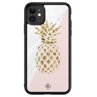 iPhone 11 glazen hardcase - Ananas