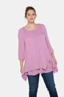 Ulla Popken Tuniek, dubbellaags, puntzoom, 3/4 mouwen - Grote Maten