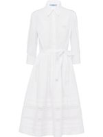 Prada robe-chemise à détails en dentelle - Blanc - thumbnail