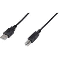 Digitus USB-kabel USB 2.0 USB-A stekker, USB-B stekker 1.00 m Zwart AK-300102-010-S