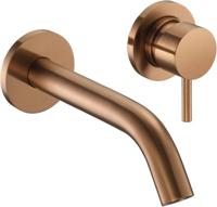 Saqu Eurotrend 2-poorts inbouw wastafelmengkraan inclusief inbouwdeel geborsteld koper