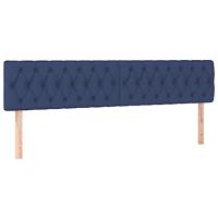 vidaXL Hoofdbord LED 180x7x78/88 cm stof blauw, hoofdeinde, houten hoofdeinde, bedonderdeel, houten hoofdbord, slaapkamermeubel, bedaccessoire