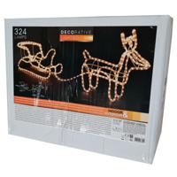 Kerstverlichting figuur - rendier met slee - 93 cm - voor buiten - warm wit