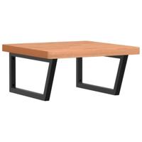 vidaXL Badkamer wandschap staal en massief beukenhout