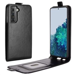 Samsung Galaxy S21 5G Verticale Flip Case met Kaartsleuf - Zwart