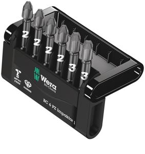 Wera Mini-Check Impaktor 3 05057692001 Bitset 6-delig Kruiskop Pozidriv Impactor technologie