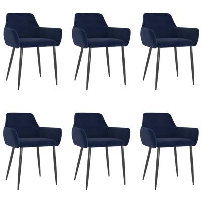 vidaXL Eetkamerstoelen 6 st fluweel blauw vidaXL Eetkamerstoelen 6 st fluweel blauw