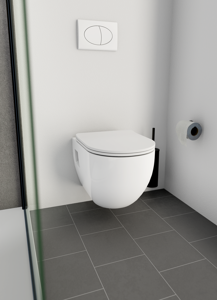 Linie  Waldo  hangend toilet hoogglans wit randloos, inclusief isolatieset