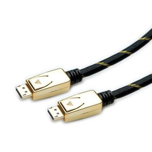 ROLINE 11.04.5920 DisplayPort kabel 1 m Zwart, Goud