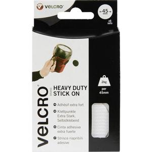 VELCRO® VEL-EC60249 Klittenband punten Om vast te plakken Haak- en lusdeel, Extra sterk (Ø) 45 mm Wit 6 paar