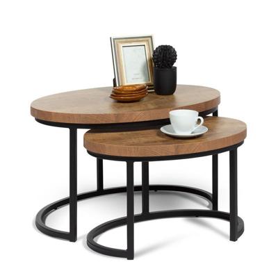 Bijzettafels (medium - set van 2) Rutger - Lamulux Old Teak