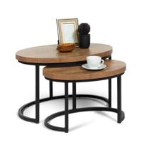 Bijzettafels (medium - set van 2) Rutger - Lamulux Old Teak