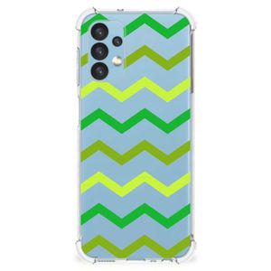 Samsung Galaxy A13 (4G) Doorzichtige Silicone Hoesje Zigzag Groen