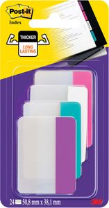 Post-It Tabs, 2 inch Solid, Assorted Colors, 6/Color, 4 Colors, 24 Tabs/Pack zelfklevende tab