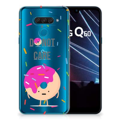 LG Q60 Siliconen Case Donut Roze
