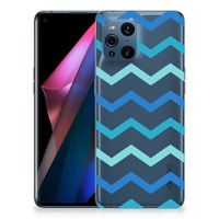 OPPO Find X3 | X3 Pro TPU bumper Zigzag Blauw - thumbnail