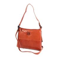 leren damestas schoudertas cognac