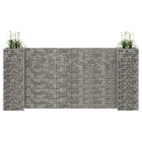 Gabion plantenbak H-vormig 260x40x120 cm staaldraad - thumbnail