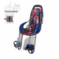 achterzitje inclusief bevestigings materiaal voor bagagedrager Blossom roses blue