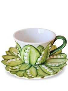 Les-Ottomans tasse et soucoupe Lily Of The Valley - Vert