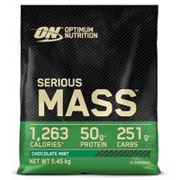 Optimum Nutrition Serious Mass Proteïnepoeder, Hoog in Calorieën voor Gewichtstoename, met 25 Vitamines en Mineralen, Creatine Monohydraat en Glutamine, Chocolade Munt Smaak, 16 Porties, 5.45 kg