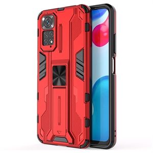 Xiaomi Redmi Note 11/11S Armor Serie Hybride Hoesje met Statief - Rood