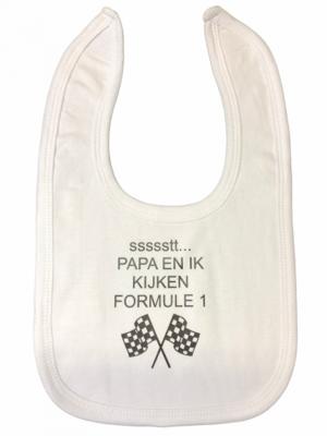 Soft Touch slabber Formule 1 jongens 33 cm katoen wit/grijs