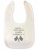 Soft Touch slabber Formule 1 jongens 33 cm katoen wit/grijs