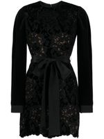 Elie Saab robe longue à fleurs en dentelle - Noir