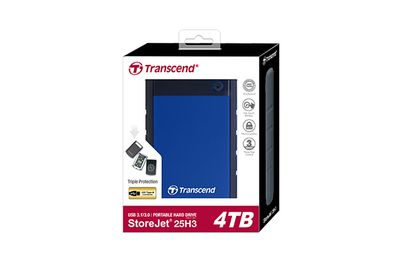 Transcend StoreJet 25H3 externe harde schijf 4 TB 5400 RPM 2.5" USB 3.2 Gen 1 (3.1 Gen 1) Blauw, Marineblauw