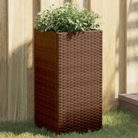 Plantenbak 30x30x60 cm poly rattan bruin - thumbnail