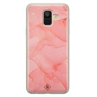 Samsung Galaxy A6 2018 siliconen hoesje - Marmer roze