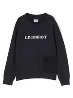 C.P. Company Kids sweat en coton à logo imprimé - Bleu